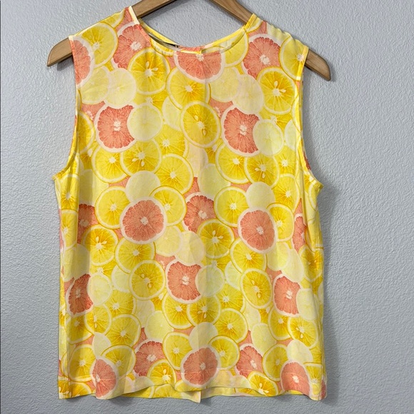 Equipment Tops - Equipment Femme Silk Citrus Print Sleeveless Top‎